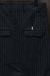 Boris Bidjan Saberi Striped Casual Shorts Cotton P1.1 F1603D-RH Dyed Black